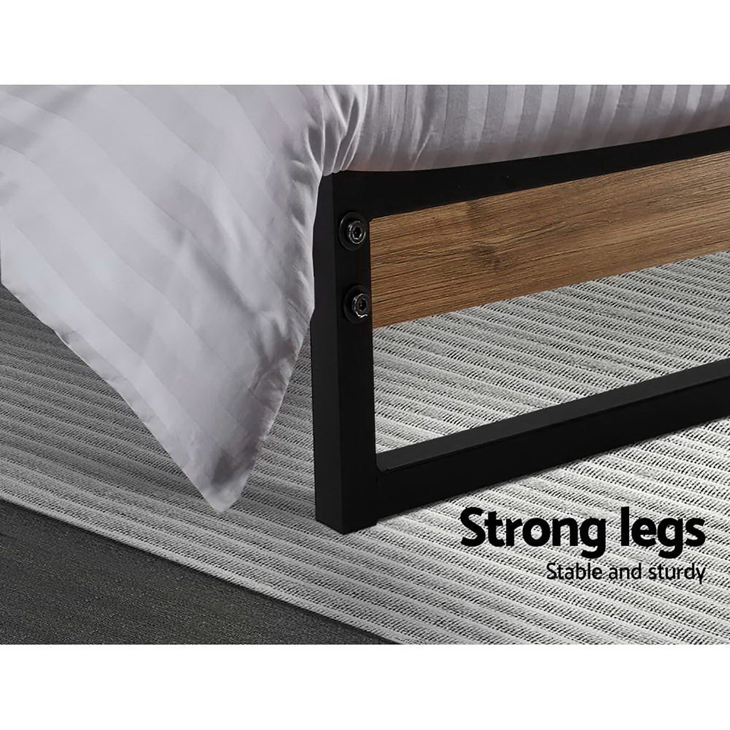 Artiss Bed Frame Metal Bed Frame DANE - King Single - Furniture > Bedroom > Beds & Bed Frames