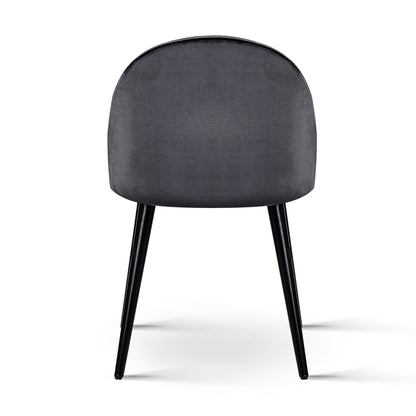 Artiss Dining Chairs Set of 2 Velvet Solid Curved Dark Grey - Furniture > Dining > Dining Set
