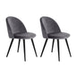 Artiss Dining Chairs Set of 2 Velvet Solid Curved Dark Grey - Furniture > Dining > Dining Set