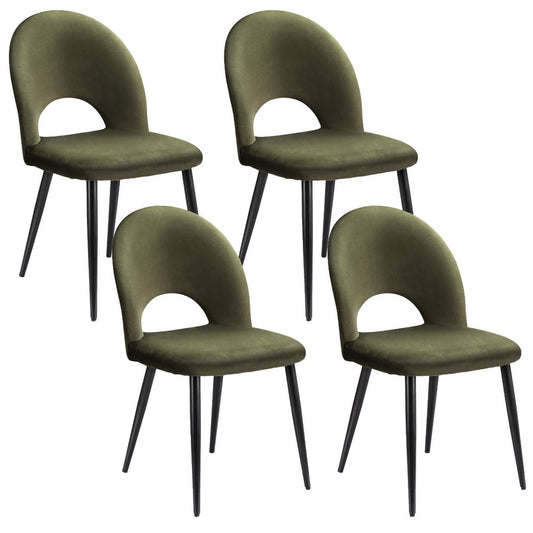 Artiss Dining Chairs Set of 4 Velvet Hollow Green - Furniture > Dining > Kitchen & Dining Chairs