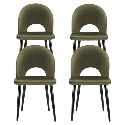 Artiss Dining Chairs Set of 4 Velvet Hollow Green Furniture > Dining > Kitchen & Dining Chairs