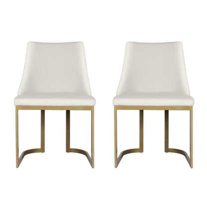 Artiss Dining Chairs Set of 2 Linen Fabric Frame Beige Furniture > Dining > Dining Set