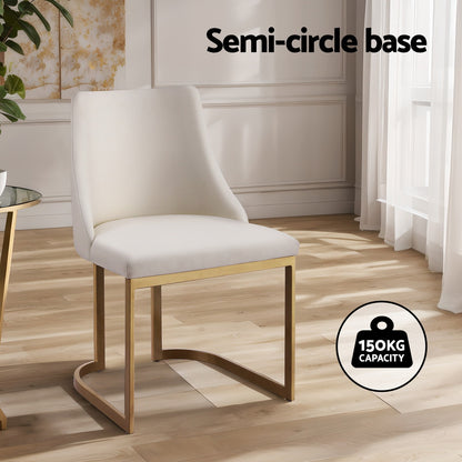 Artiss Dining Chairs Set of 2 Linen Fabric Frame Beige Furniture > Dining > Dining Set