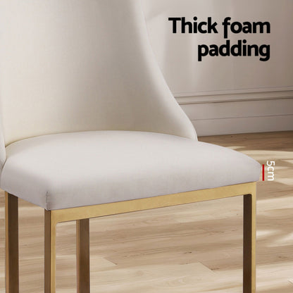 Artiss Dining Chairs Set of 4 Linen Fabric Frame Beige - Furniture > Dining > Kitchen & Dining Chairs