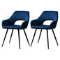 Artiss Dining Chairs Set of 2 Velvet Hollow Armchair Blue - Furniture > Dining > Kitchen & Dining Chairs