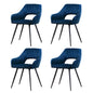 Artiss Dining Chairs Set of 4 Velvet Hollow Armchair Blue - Furniture > Dining > Kitchen & Dining Chairs