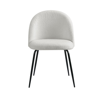 Artiss Dining Chairs Set of 2 Sherpa Boucle White - Furniture > Dining > Dining Set