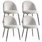 Artiss Dining Chairs Set of 4 Sherpa Boucle White - Furniture > Dining > Kitchen & Dining Chairs