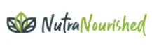 Logo of NutraNourished with green leaves and text on a white background