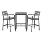 Gardeon 3Pcs Outdoor Bar Set Stools Dining Chairs Table Patio Aluminium Bistro Set Black