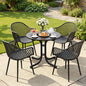Gardeon 5PCS Outdoor Dining Set Table and Chairs Patio Furniture Garden Diamond Black