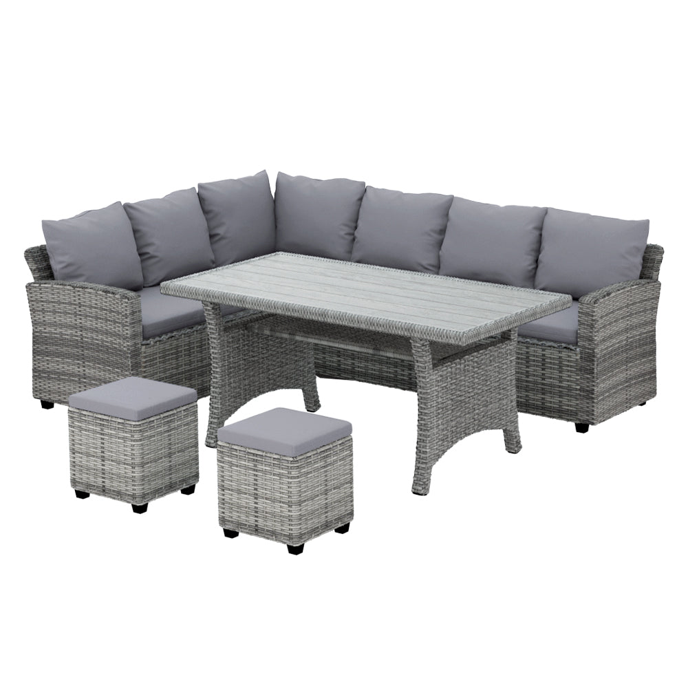 Gardeon Outdoor Dining Set Wicker Table Chairs Setting 8 Seater - Furniture > Outdoor > Outdoor Chairs