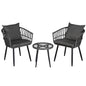 Gardeon 3PC Outdoor Bistro Set Patio Furniture Lounge Setting Table and Chairs Grey