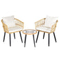 Gardeon 3PC Outdoor Bistro Set Patio Furniture Lounge Setting Table and Chairs Natural - Furniture > Outdoor > Outdoor