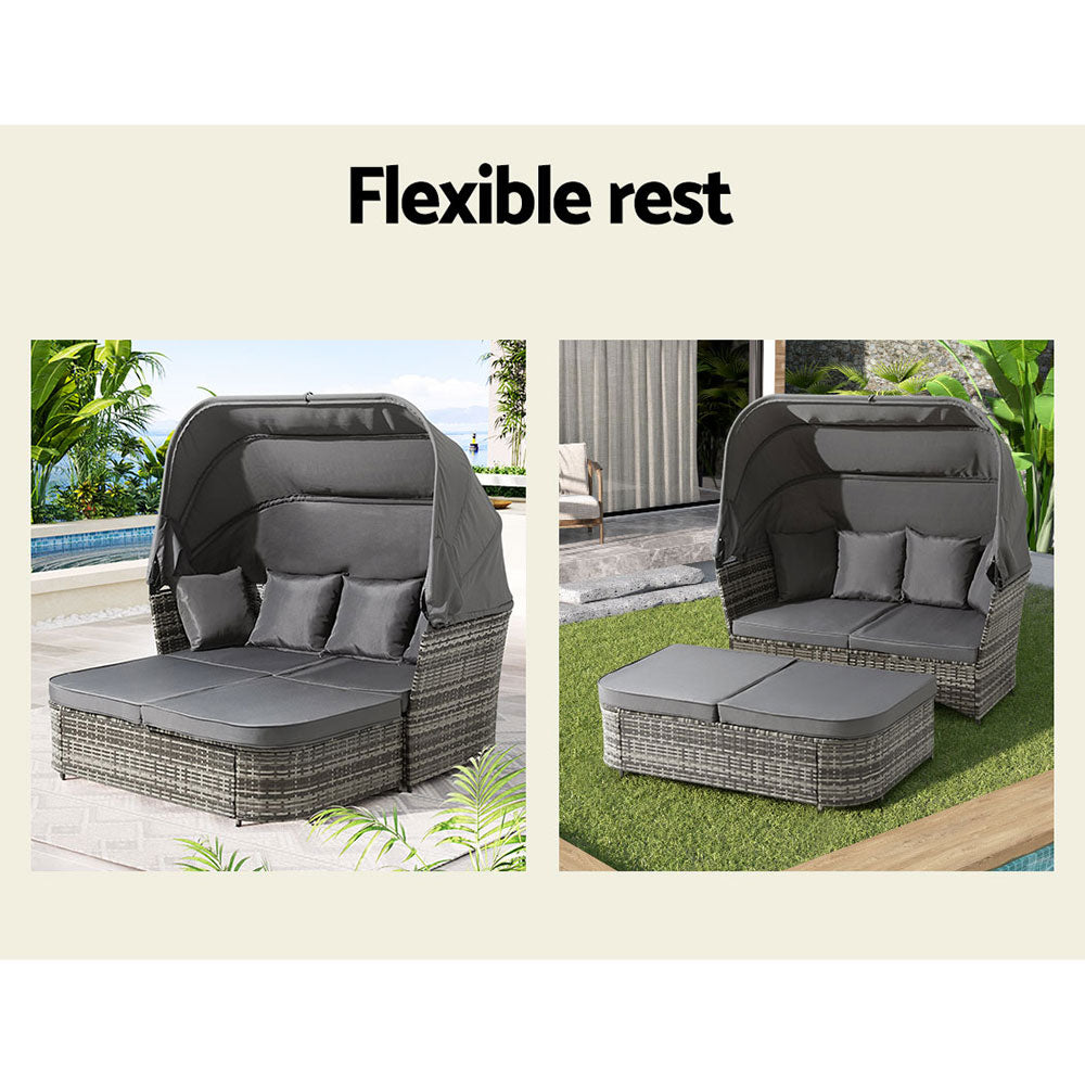 Gardeon Outdoor Sun Lounge Setting Patio Furniture Wicker Sofa Garden Day Bed - Furniture > Outdoor > Outdoor Chairs