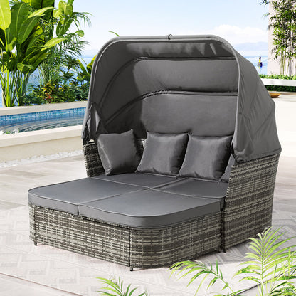 Gardeon Outdoor Sun Lounge Setting Patio Furniture Wicker Sofa Garden Day Bed - Furniture > Outdoor > Outdoor Chairs