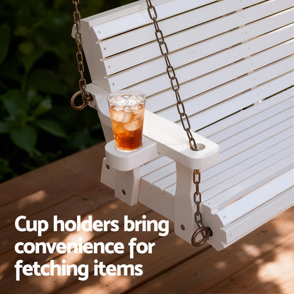 Gardeon Porch Outdoor Swing Chair With Cup Holder Wooden Furniture 2 Seater - Furniture > Outdoor > Outdoor Chairs