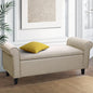 Artiss Storage Ottoman Blanket Box 125cm Arm Linen Taupe - Furniture > Living Room > Ottomans & Footstools