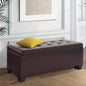 Artiss Storage Ottoman Blanket Box 97cm Leather Brown Furniture > Living Room > Ottomans & Footstools