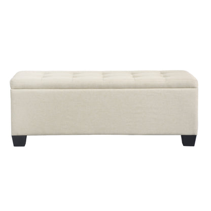 Storage Ottoman Blanket Box 97cm Linen Beige