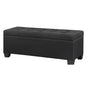 Artiss Storage Ottoman Blanket Box 97cm Linen Black - Furniture > Living Room > Ottomans & Footstools