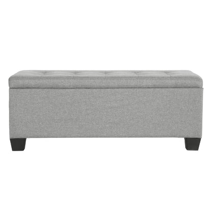 Artiss Storage Ottoman Blanket Box 97cm Linen Light Grey - Furniture > Living Room > Ottomans & Footstools