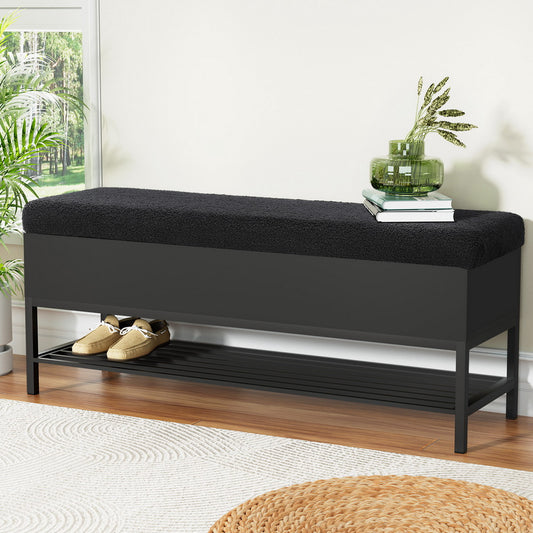 Artiss Storage Ottoman Blanket Box 110cm Boucle Shelf Furniture > Living Room > Ottomans & Footstools