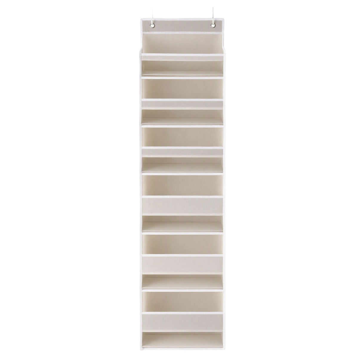 Over Door Storage Hanger Pantry 6-Tier 12 Pockets Fabric Organiser Beige