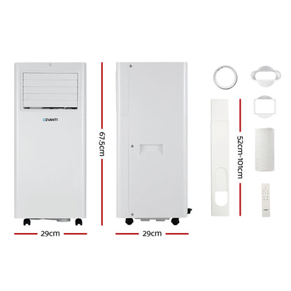 Devanti Portable Air Conditioner 7000BTU Cooling Mobile Fan Cooler Dehumidifier - Appliances > Air Conditioners >
