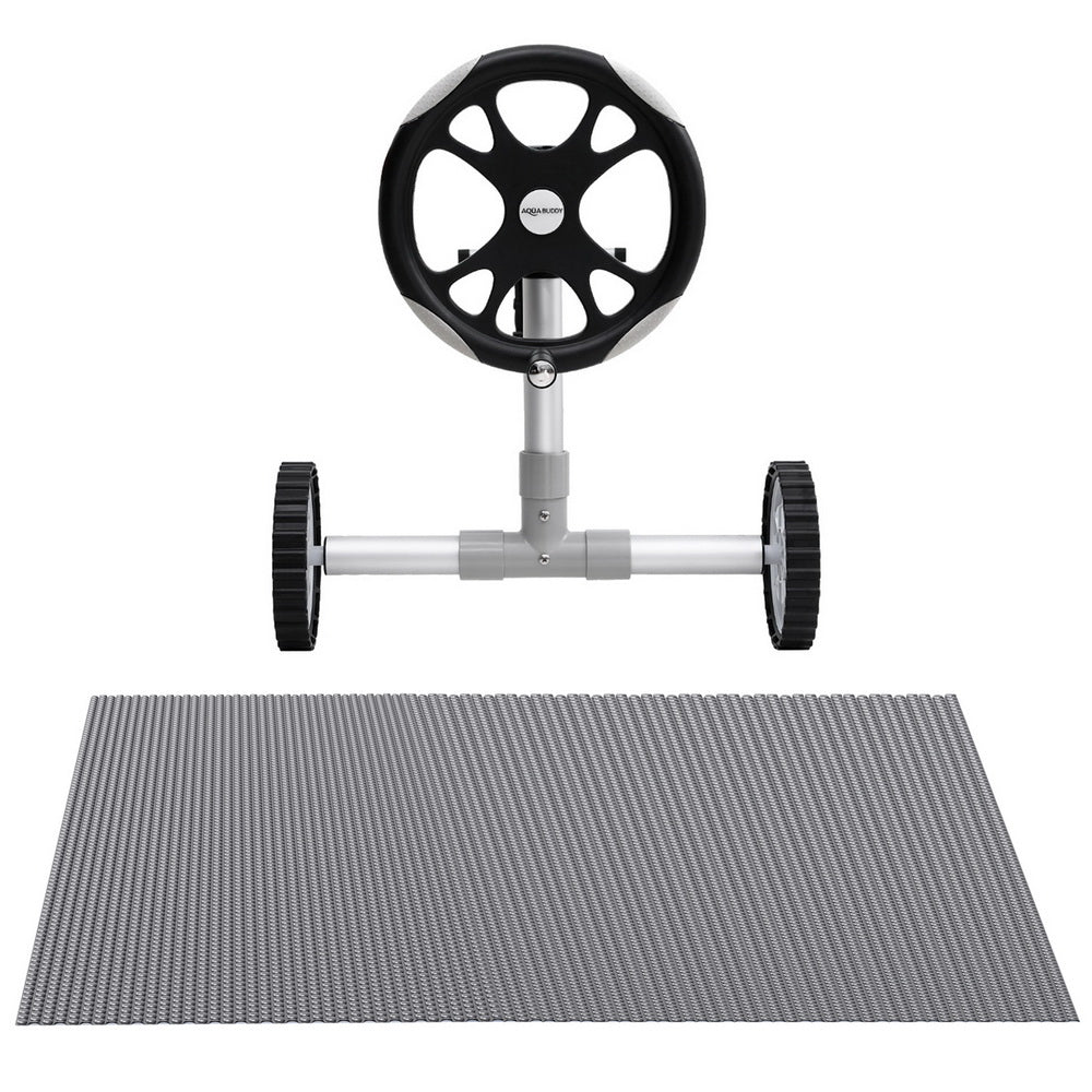 Aqua Buddy Pool Cover 600 Micron 11x6.2m w/ Roller 6.55m Swimming Pools Solar Blanket - Home & Garden > Pool &