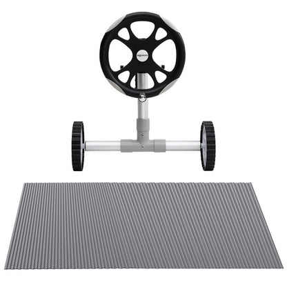 Aqua Buddy Pool Cover 600 Micron 11x6.2m w/ Roller 6.55m Swimming Pools Solar Blanket - Home & Garden > Pool &