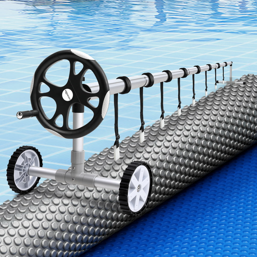 Aqua Buddy Pool Cover 600 Micron 11x6.2m w/ Roller 6.55m Swimming Pools Solar Blanket - Home & Garden > Pool &