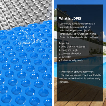 Aqua Buddy Pool Cover 600 Micron 11x6.2m w/ Roller 6.55m Swimming Pools Solar Blanket - Home & Garden > Pool &