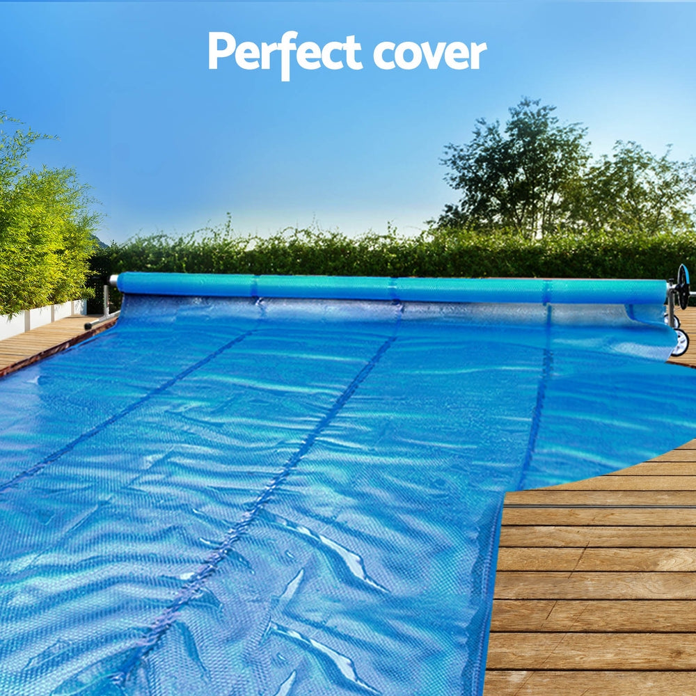 Aqua Buddy Pool Cover 11x6.2m 400 Micron Silver Swimming Pool Solar Blanket 6.55m Roller - Home & Garden > Pool &