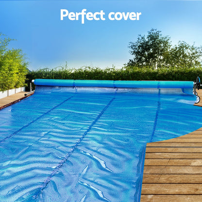 Aqua Buddy Pool Cover 11x6.2m 400 Micron Silver Swimming Pool Solar Blanket 6.55m Roller - Home & Garden > Pool &