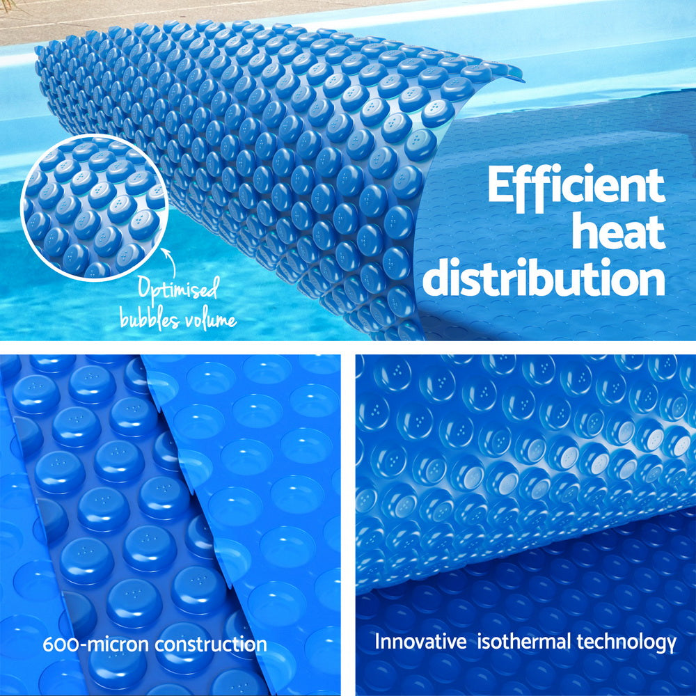 Aqua Buddy Pool Cover 600 Micron 7x4m w/ Roller 5.55m Swimming Pools Solar Blanket - Home & Garden > Pool & Accessories