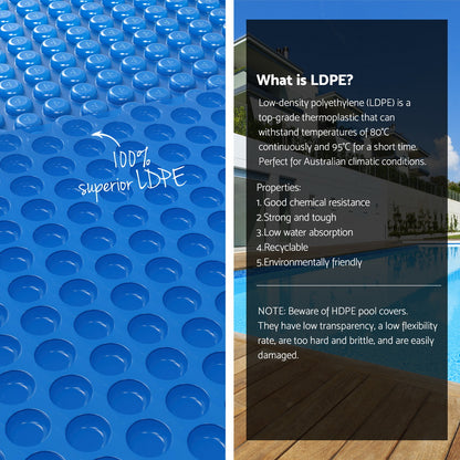 Aqua Buddy Pool Cover 600 Micron 7x4m w/ Roller 5.55m Swimming Pools Solar Blanket - Home & Garden > Pool & Accessories