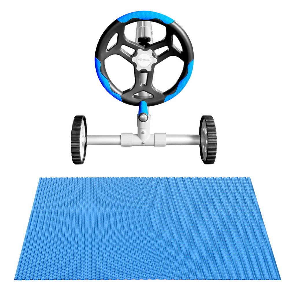 Aqua Buddy Pool Cover 600 Micron 7x4m w/ Roller 5.55m Solar Blanket Blue - Home & Garden > Pool & Accessories > Pool
