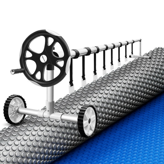 Aqua Buddy Pool Cover 600 Micron Solar Heat Blanket LDPE 8x4.2m w/ 5.55m Roller - Home & Garden > Pool & Accessories >