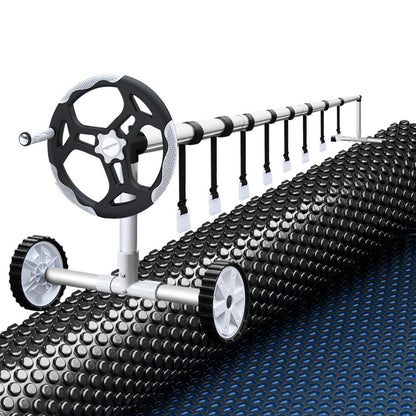 Aqua Buddy Pool Cover 600 Micron 9.5x5m w/ Roller 5.55m Swimming Pools Black Solar Blanket - Home & Garden > Pool &