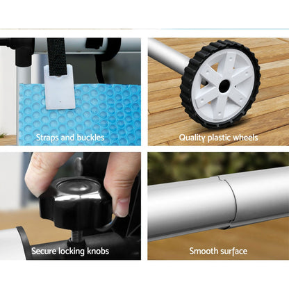 Aquabuddy Pool Cover 500 Micron 9.5x5m Swimming Pool Solar Blanket 5.5m Roller Blue - Home & Garden > Pool &