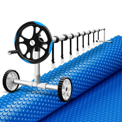 Aqua Buddy Pool Cover 600 Micron Solar Heat 9.5x5m Blanket w/ 5.55m Roller Blue - Home & Garden > Pool & Accessories >