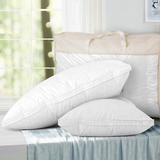 Giselle Bedding Duck Feather Down Pillow Luxury Twin Pack - Home & Garden > Bedding > Pillows