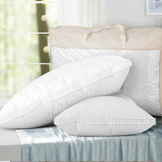 Giselle Bedding Goose Feather Down Pillow Luxury Twin Pack - Home & Garden > Bedding > Pillows