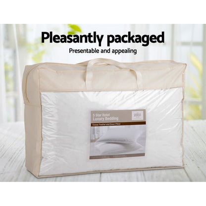 Giselle Bedding Goose Feather Down Pillow Twin Pack - Home & Garden > Bedding > Pillows