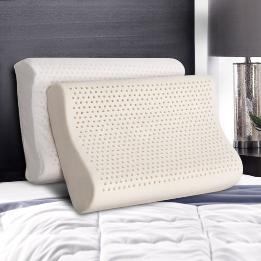 Giselle Bedding Natural Latex Pillow 2-Zone Twin Pack - Home & Garden > Bedding > Pillows