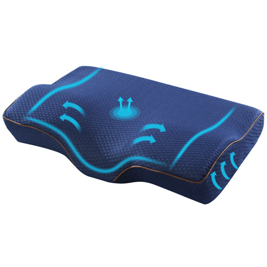 Giselle Bedding Memory Foam Contour Pillow Navy - Home & Garden > Bedding
