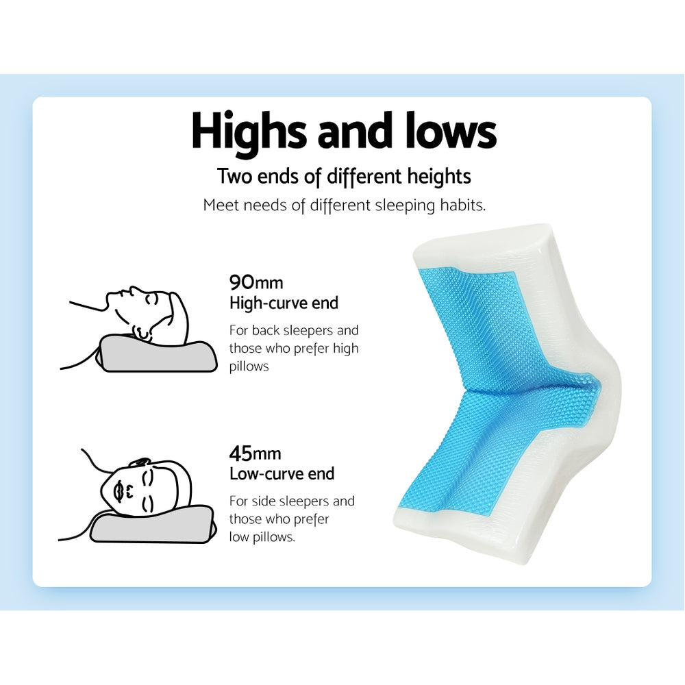 Giselle Bedding Memory Foam Contour Pillow Cool Gel Bamboo Cover Home & Garden > Bedding > Pillows