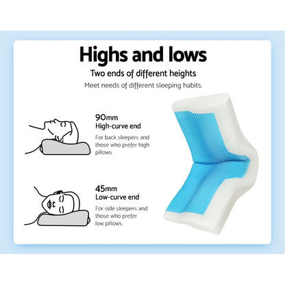 Giselle Bedding Memory Foam Contour Pillow Cool Gel Bamboo Cover Home & Garden > Bedding > Pillows