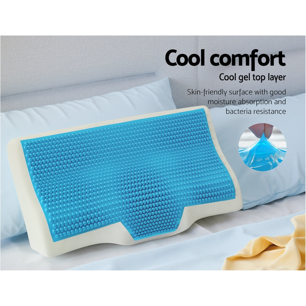 Giselle Bedding Memory Foam Contour Pillow Cool Gel Bamboo Cover Home & Garden > Bedding > Pillows